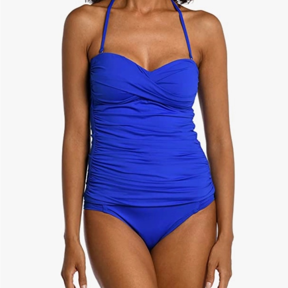 ☀️NWOT LABLANCA MARILYN INSPIRED SEXY/CLASSIC ROYAL ISLAND BLUE TANKINI SWIMSUIT